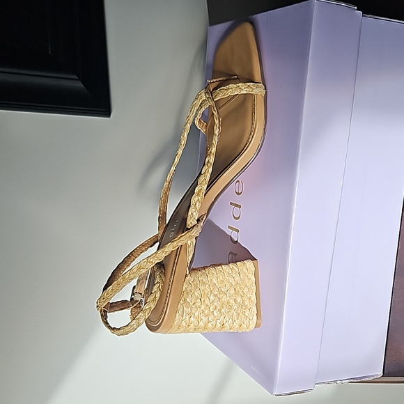 Madden Girl raffia, ankle strap, block heel sandals - Picture 4 of 5